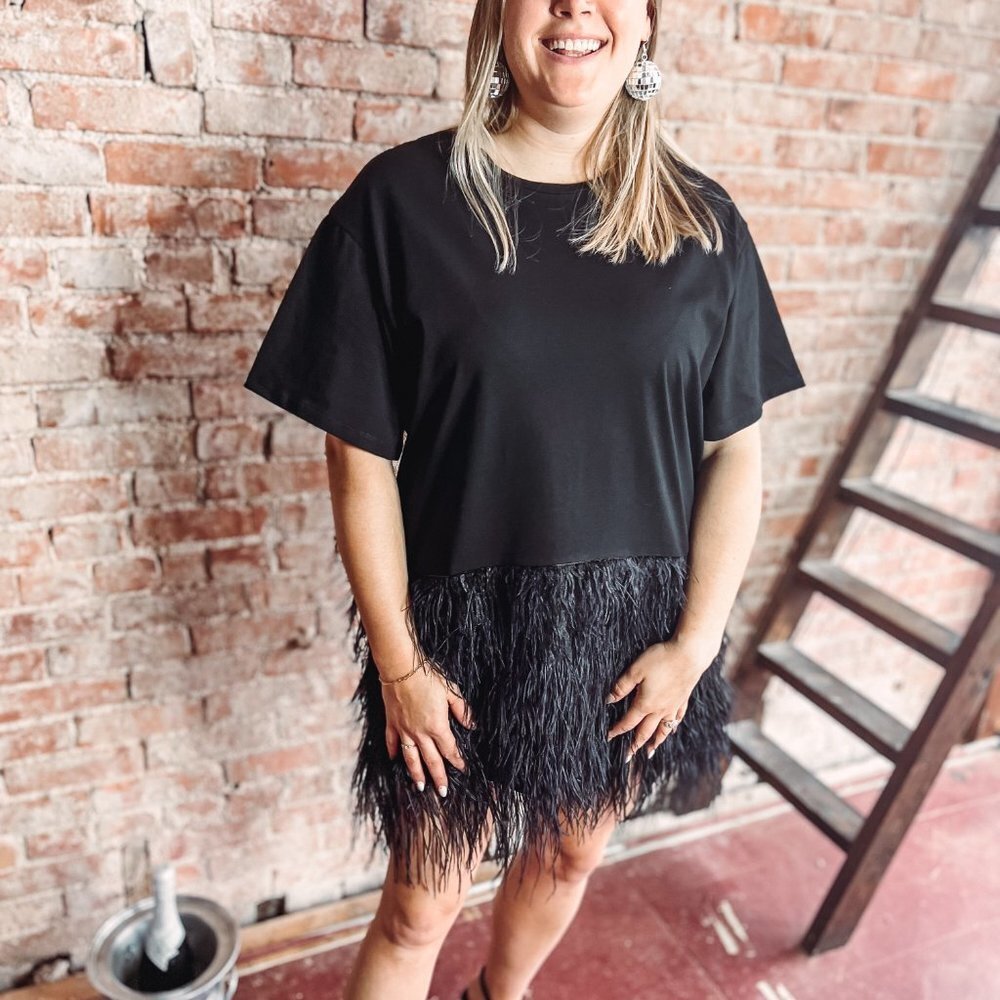 Madonna Feather Trim Dress - Picture 4 of 4